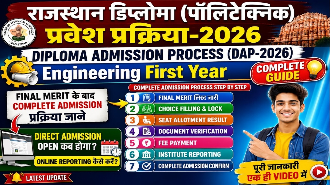 Final Merit Ke Baad Complete Admission Process | Rajasthan Diploma (Polytechnic) Admission 2026