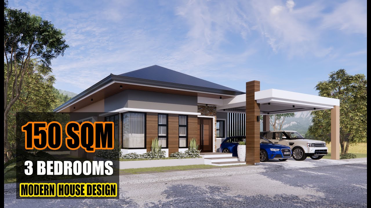 MODERN HOUSE DESIGN | 150 SQM HOUSE DESIGN | 3 BEDROOM BUNGALOW