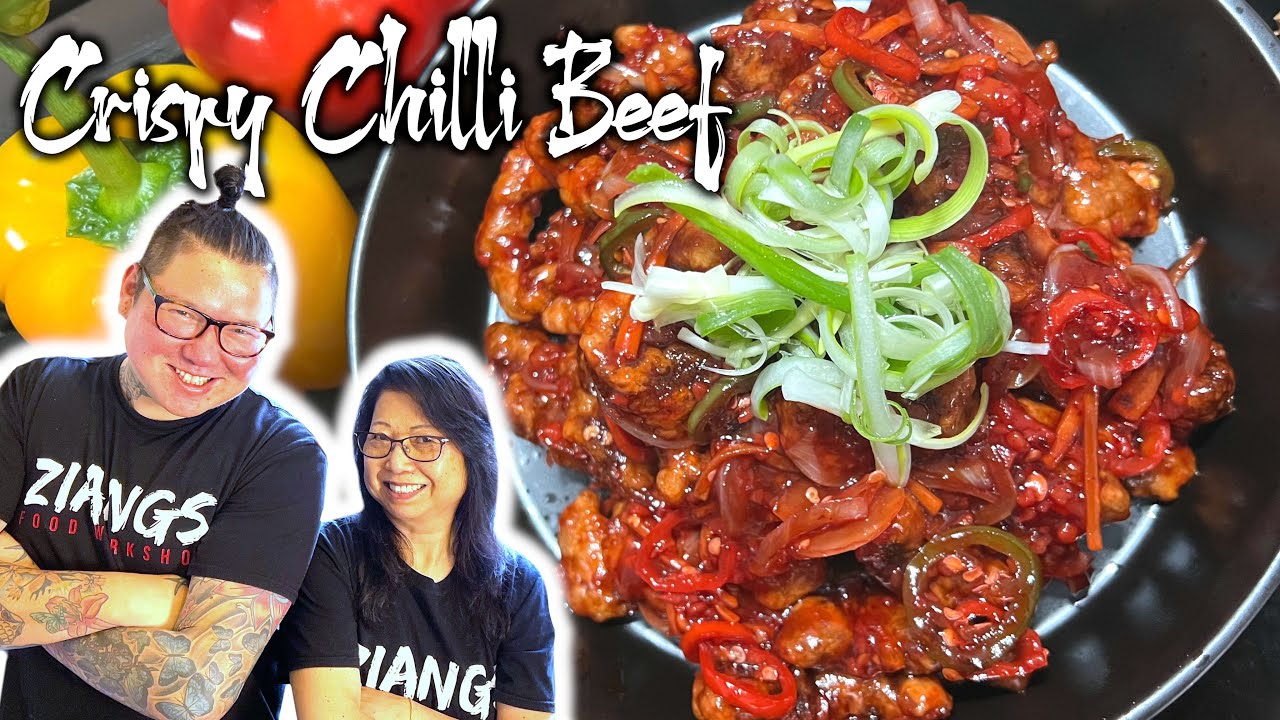 How Chinese Chefs cook Crispy Chilli Beef (Easy Version) 🔥🐮 Mum and Son Professional Chefs cook!
