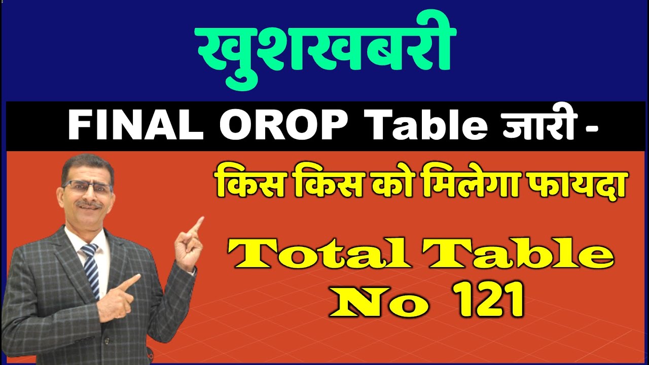 खुशखबरी- from July 2019 की Final OROP Table जारी-किस-किस को मिलेगा फायदा -