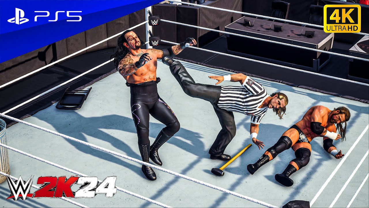 WWE 2K24 - Undertaker vs. Triple H - Shawn Michaels, Special Guest Referee Match | PS5™ [4K60]