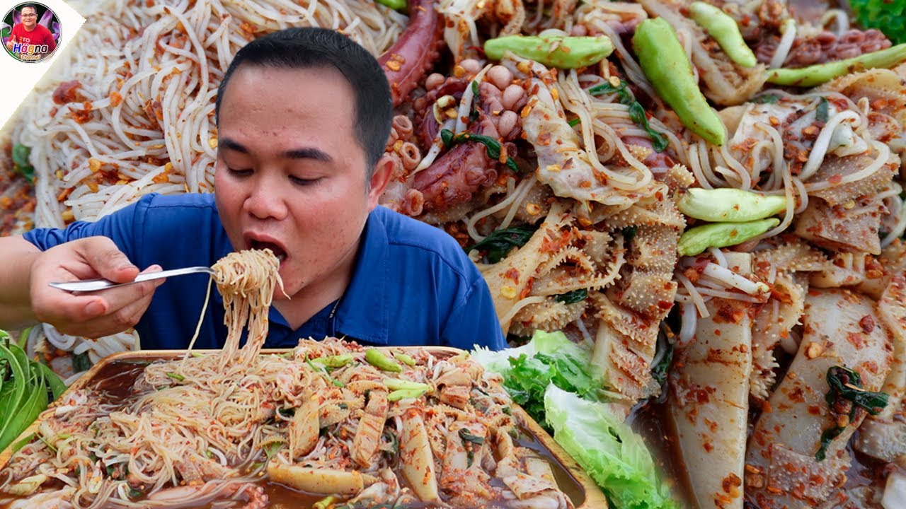 ซั่วข้าวปุ้นหนวดหมึก สะไบนางหมุนติ้วๆ แกล้มพริกหน่วยแซ่บจ้วดสะใจคัก