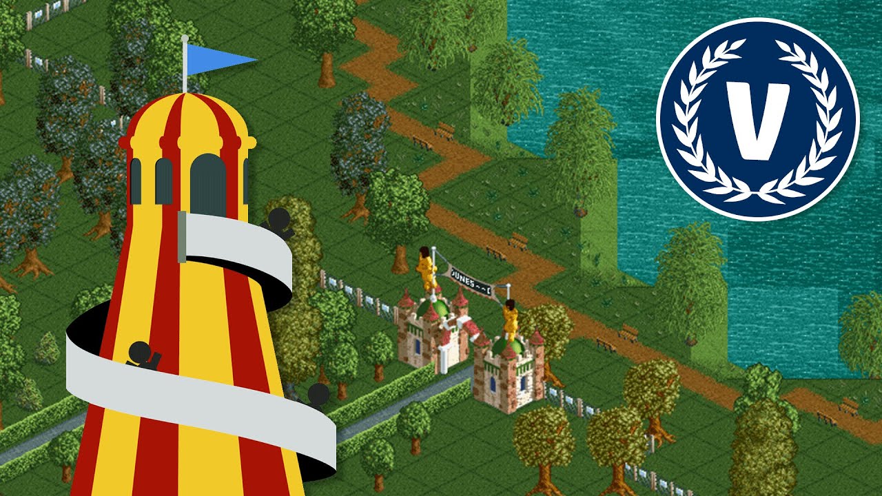 Zwemmen in het meer! - Rollercoaster Tycoon - Leafy Lake - VakoGames