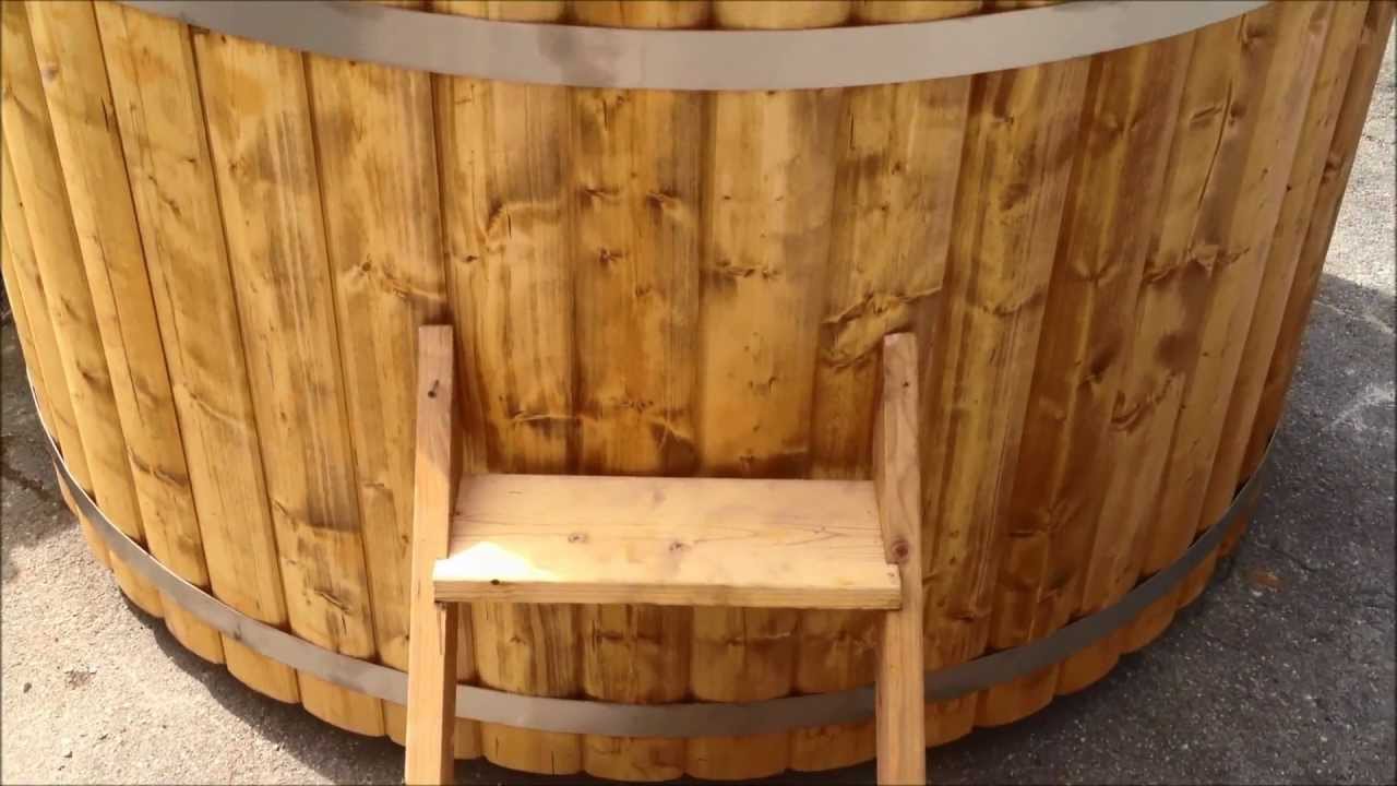 Wood Fired Hot Tub 170cm From Spruce With Internal Furnace