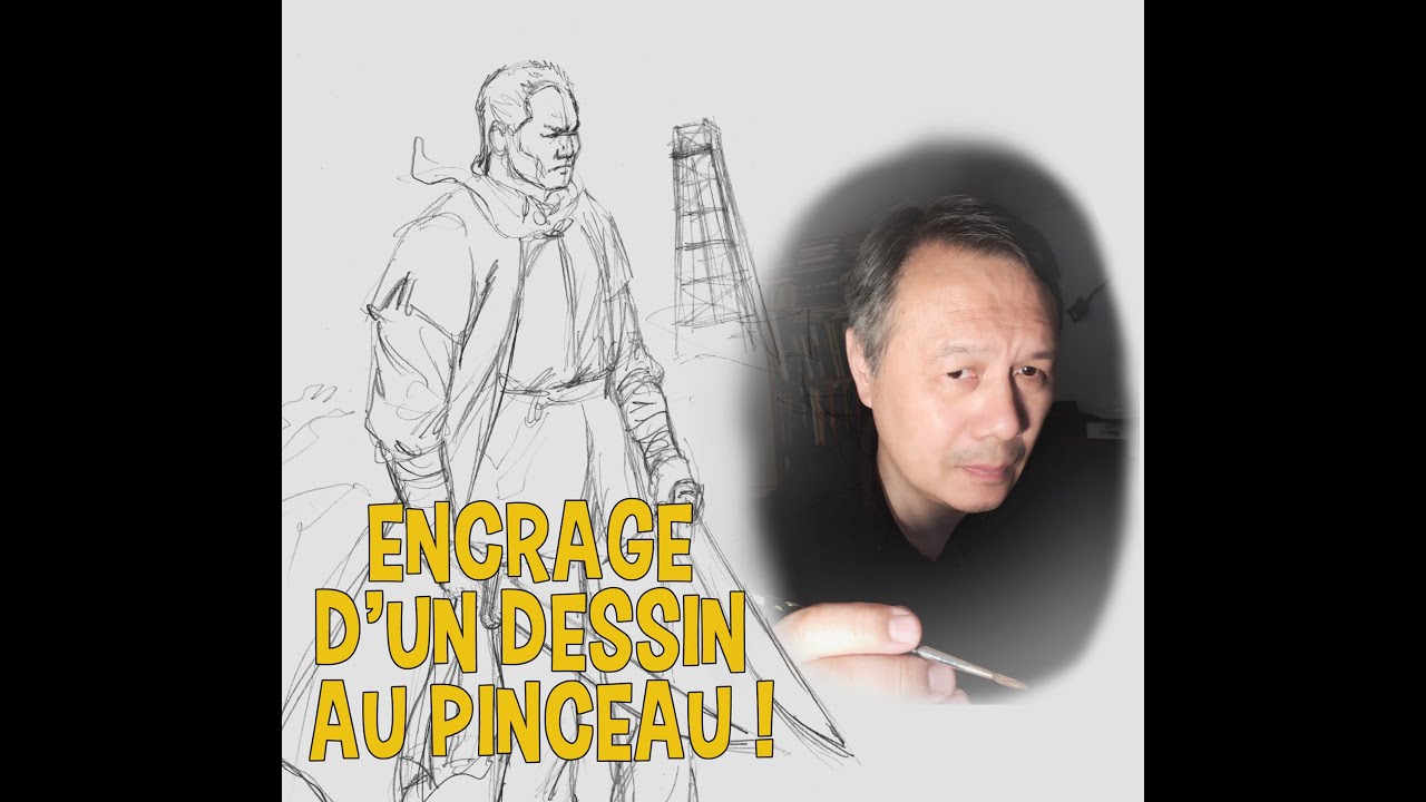 Le pinceau est l'outil idéal pour encrer un dessin !