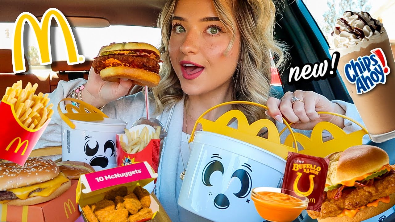 Eating McDonald&rsquo;s NEW Menu Items! They Released A LOT + boo buckets!! 👻🍟