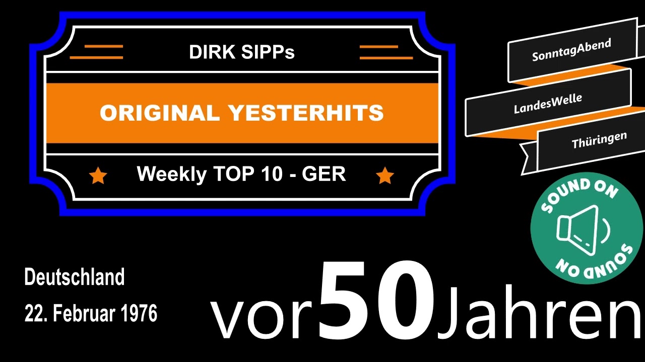 Yesterhits Weekly Top Ten Germany vor 50 Jahren