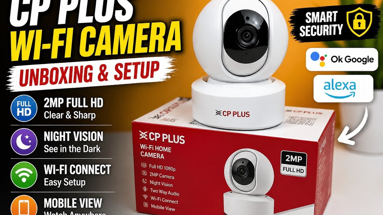CP Plus Wi-Fi camera Unboxing and Full setup 2023 | CP-E21A 2 MP FULL HD | Night Vision Security