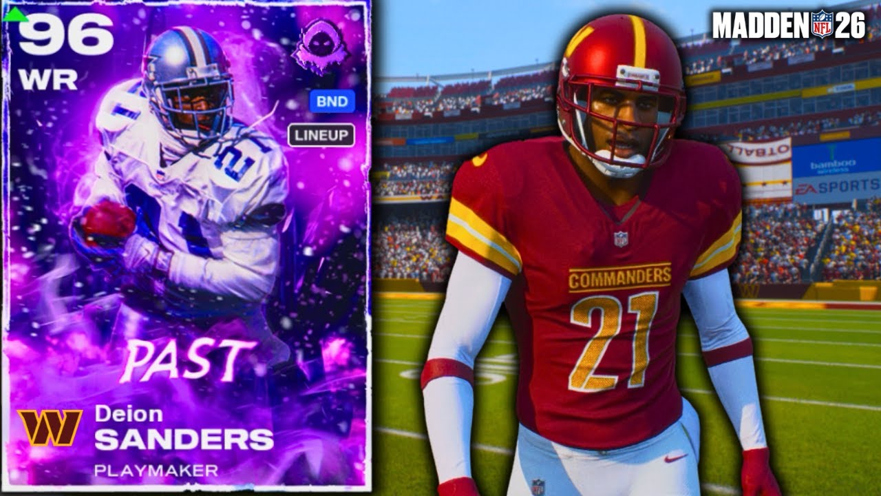 Ресивер Деон Сандерс просто сходит с ума от тематической команды Commanders в Madden 26!