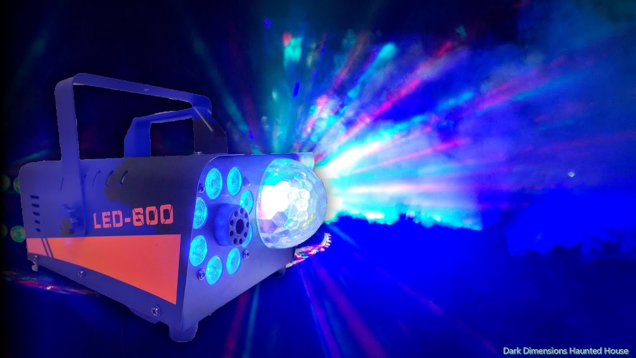 NEW Fog Machine 600 Watt 13 Color Changing LEDs / Disco Ball Lighting Unboxing / Demo & Review Video