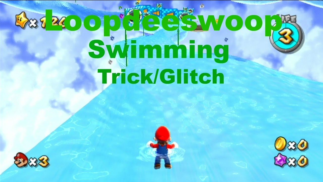 Super Mario Galaxy: Swimming in Loopdeeswoop Galaxy Trick/Glitch
