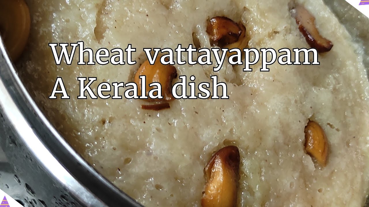 Healthy wheat coconut appam. Vattayappam a Kerala dish.