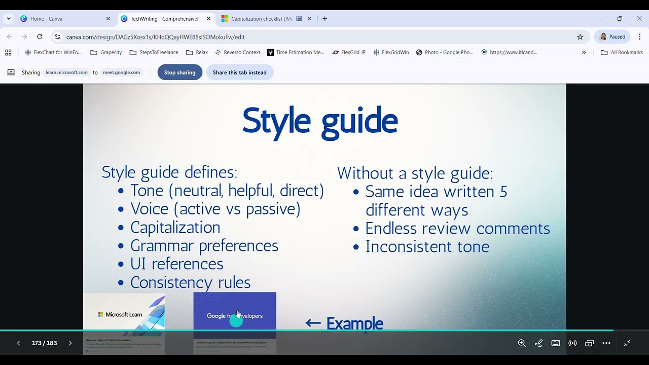 Technical Writing Session - Day 17 (Style guides + Terminology Standardization)