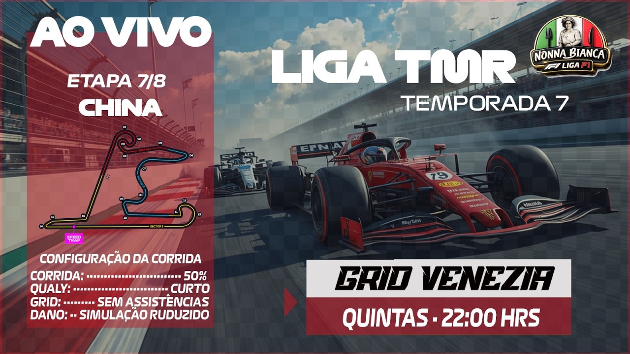 F1 2026 GP da CHINA - AO VIVO - LIGA TMR F1 - GRID VENEZIA - T7 - ZÉ HENRIQUE