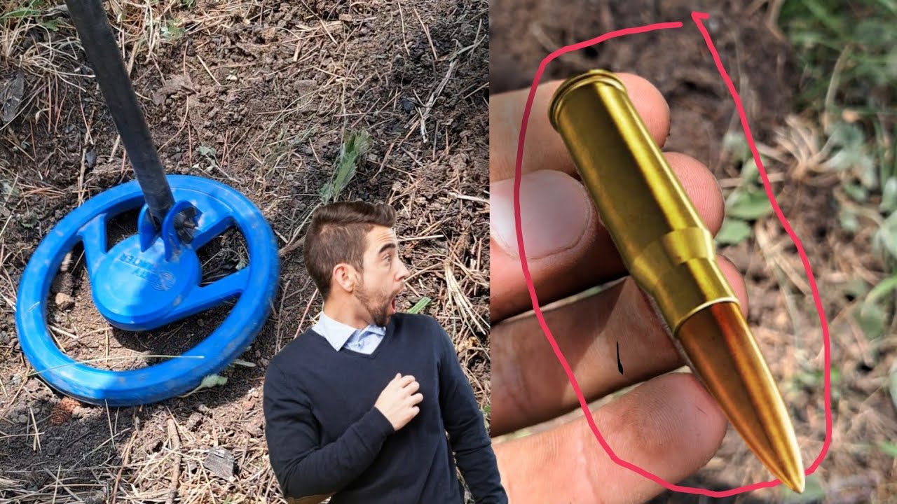 i found gun bullet with metal detector / treasure hunting with metal detector