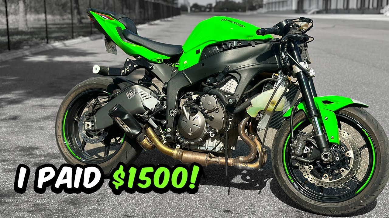 Вилли на стандартном Ninja Zx6r — сломал ещё несколько деталей