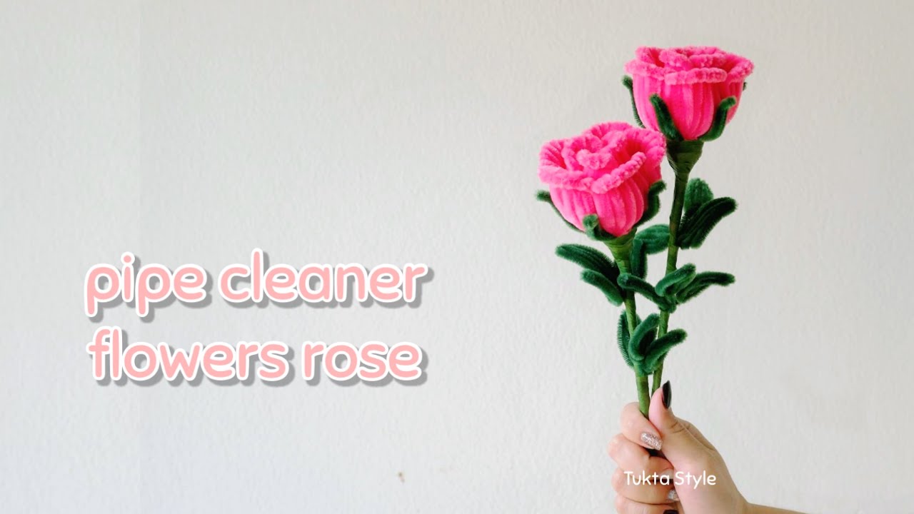 ดอกกุหลาบ ลวดกํามะหยี่ ประดิษฐ์ | pipe cleaner flowers rose | tukta style