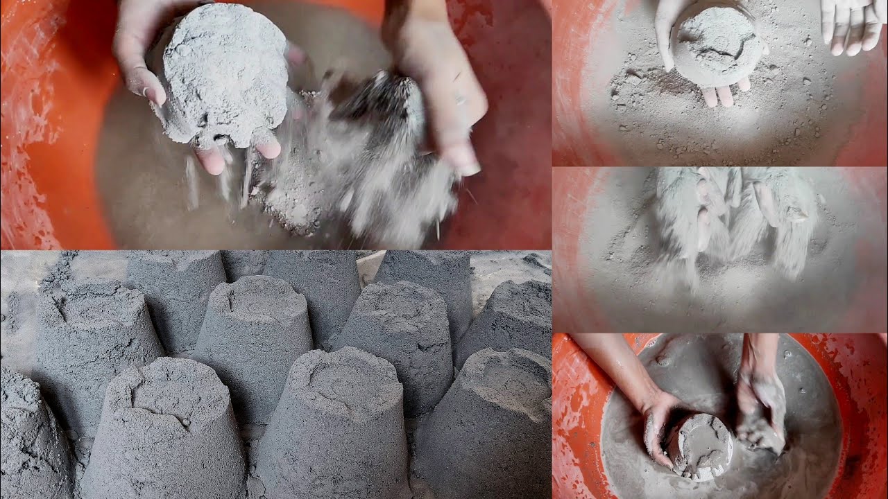 ASMR Soft Cement Dusty + Water Crumbling, Dust Play, Pouring(Video for Aaliyah)