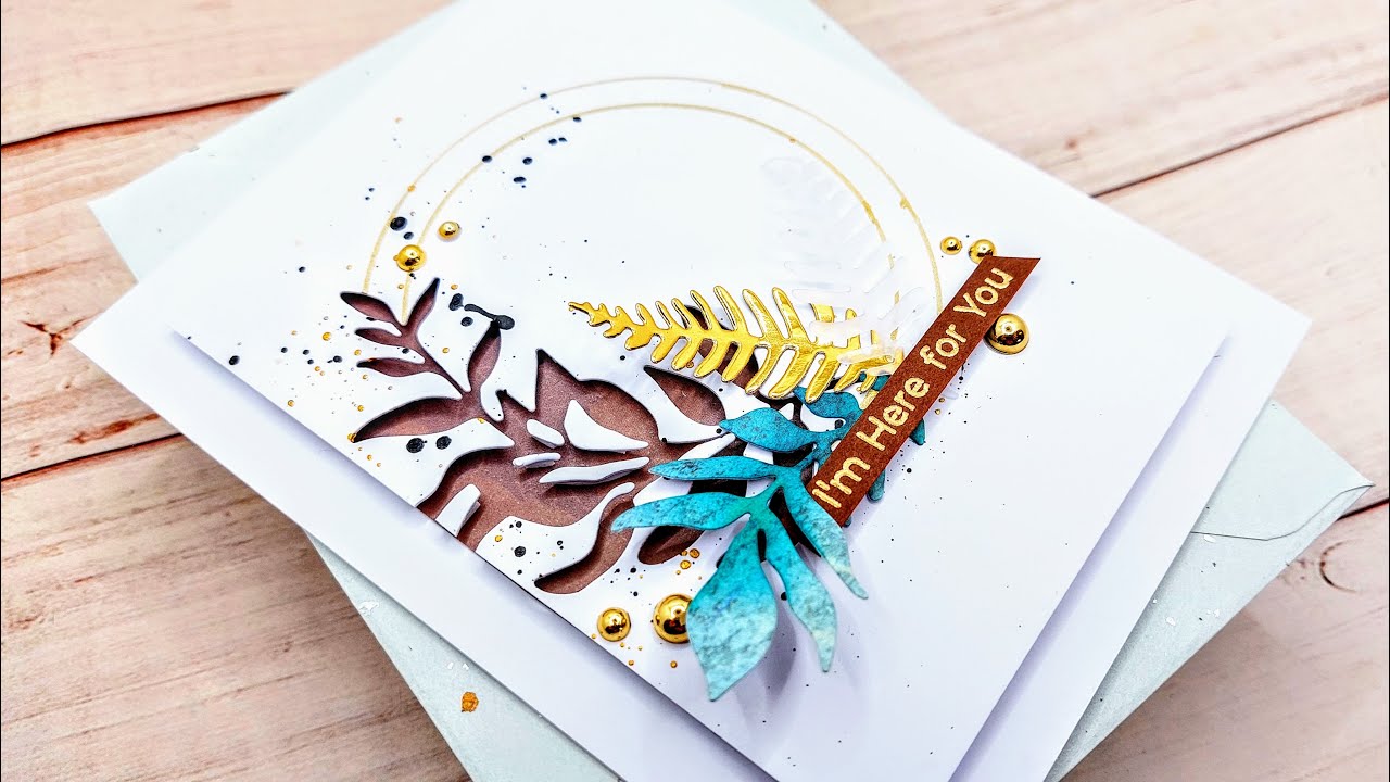Card Design | Abstract Wreath With Negative Space Die Cutting