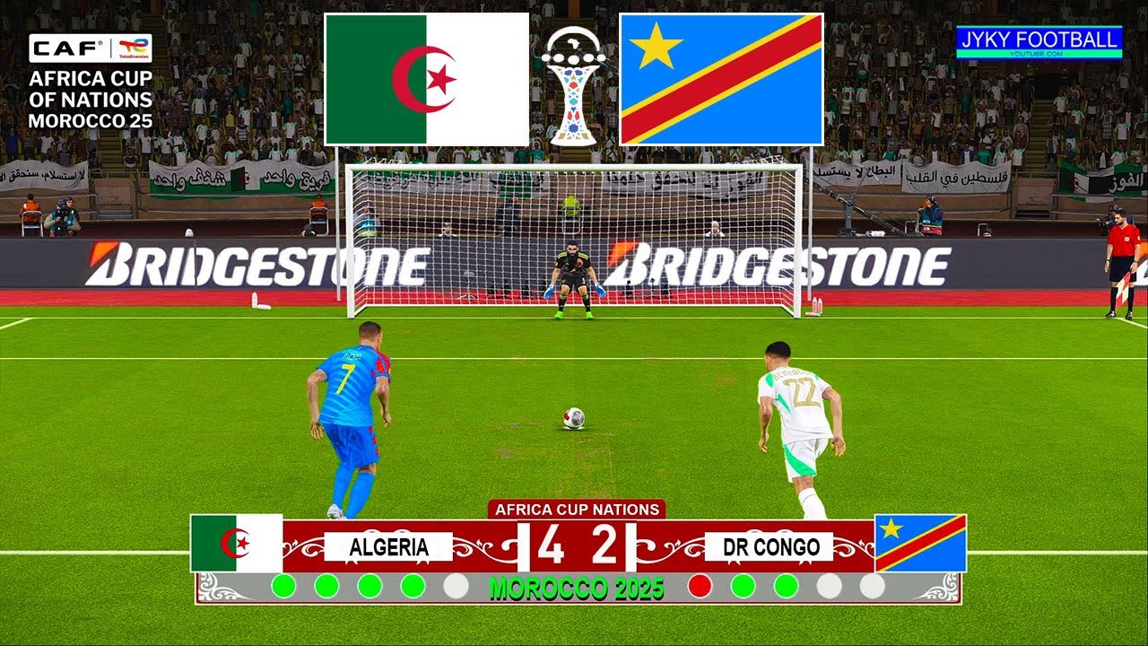 الجزائر ضد جمهورية الكونغو الديمقراطية-ركلات الترجيح 1/8 نهائي كأس الأمم الأفريقية  - eFootball PES