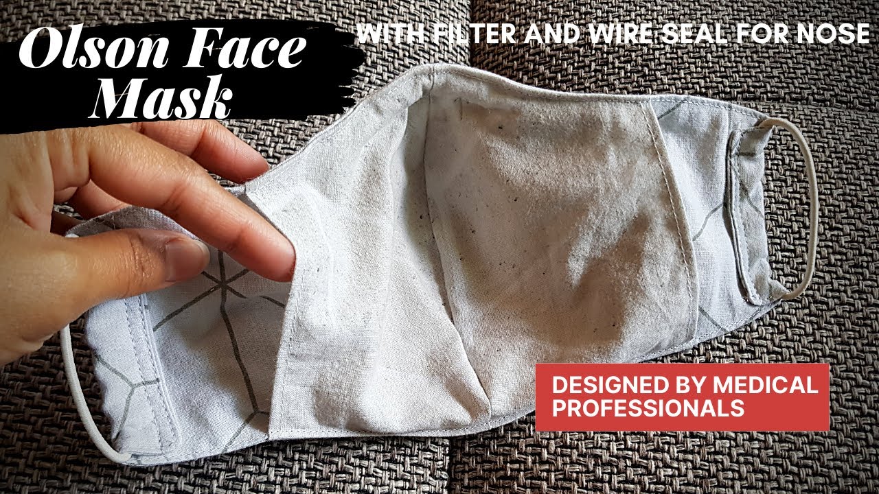 #OlsonMask | Hospital Approved Olson Face Mask with Filter and wire seal for nose | FREE PATTERN