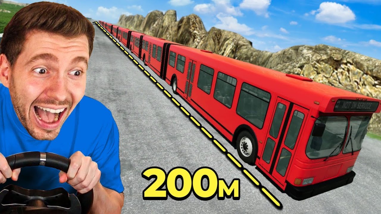 200 METROS DE &Ocirc;NIBUS descendo a ladeira do BeamNG Drive!