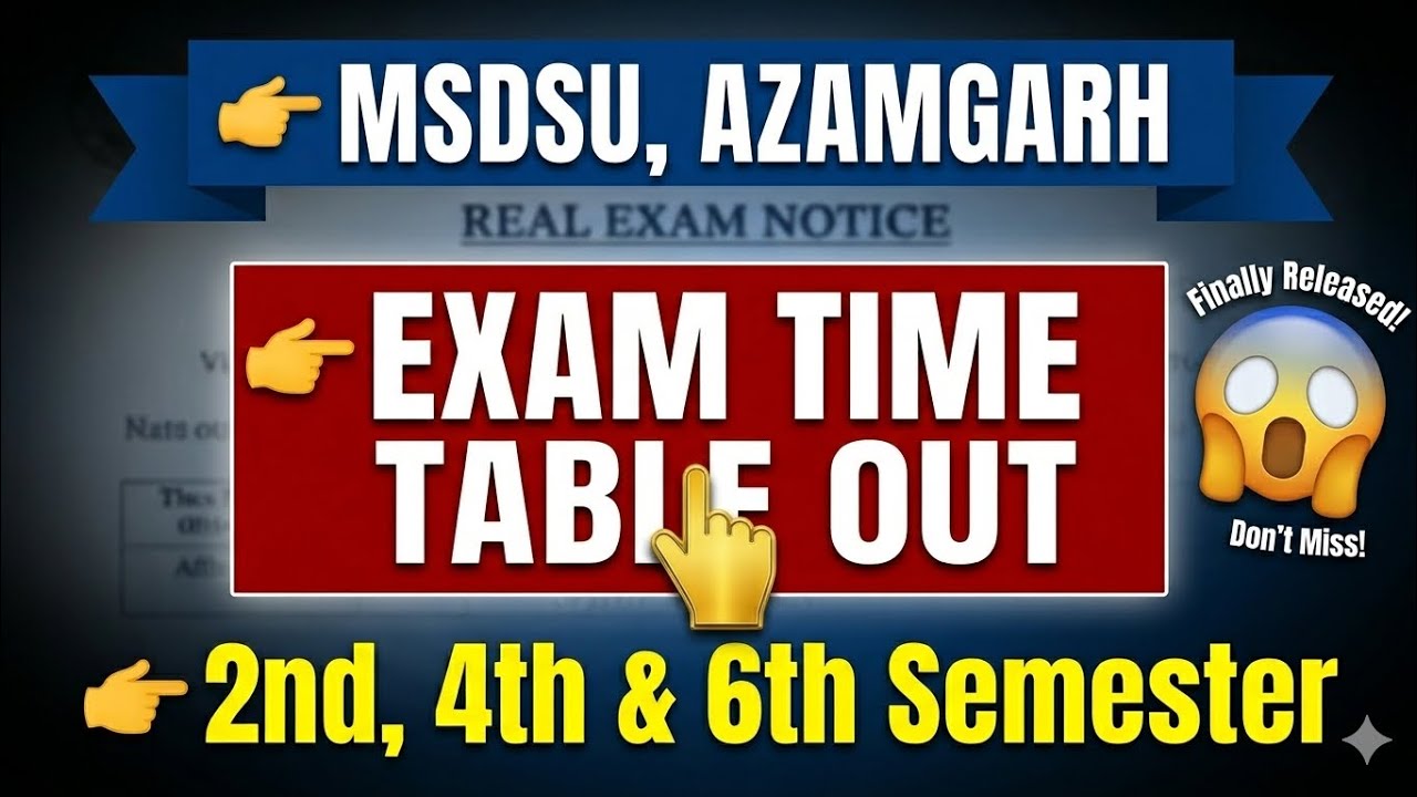 MSDSU Exam Time Table 2026 | 2nd, 4th, 6th Semester || MSDSU TIME TABLE आ गया है || ऐसे करें डाउनलोड
