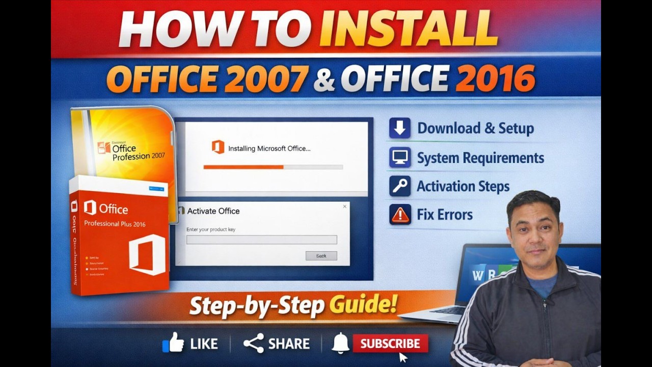 WINDOWS OFFICE 2007 + 2016 INSTALLATION #technology #tech #windows #trending #viral #video #music