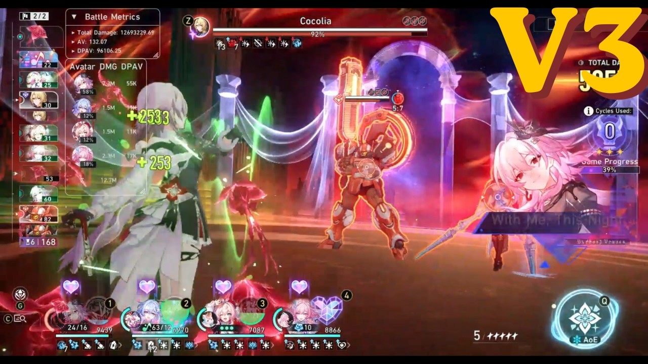 V3 | E2 Evernight/E1 Sobin/Hyacine/Cyrene vs Cocolia Knight 1 Anomaly Arbitration 4.5