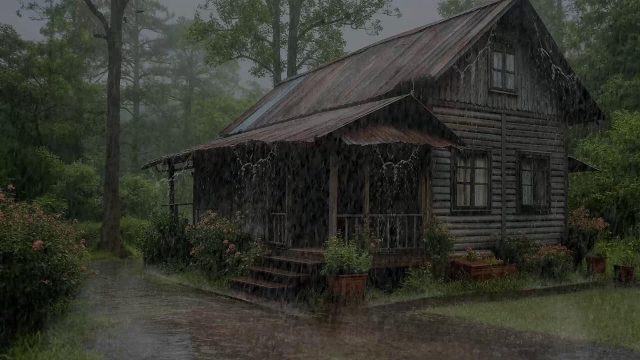 Gentle rain sounds soothing your heart creating peace and deep rest stability