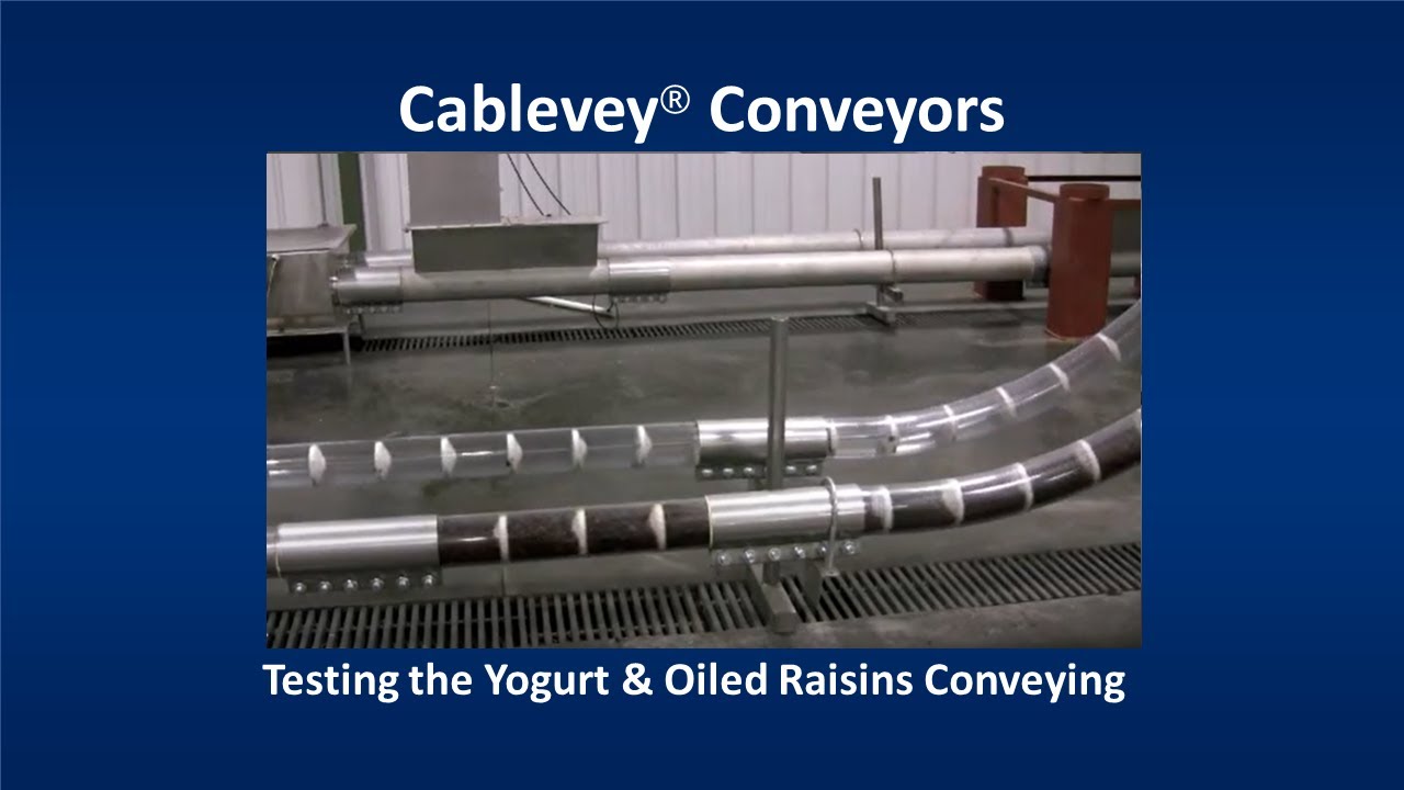 Cablevey Testing the Yogurt & Oiled Raisins Conveying using our Tube Conveyors