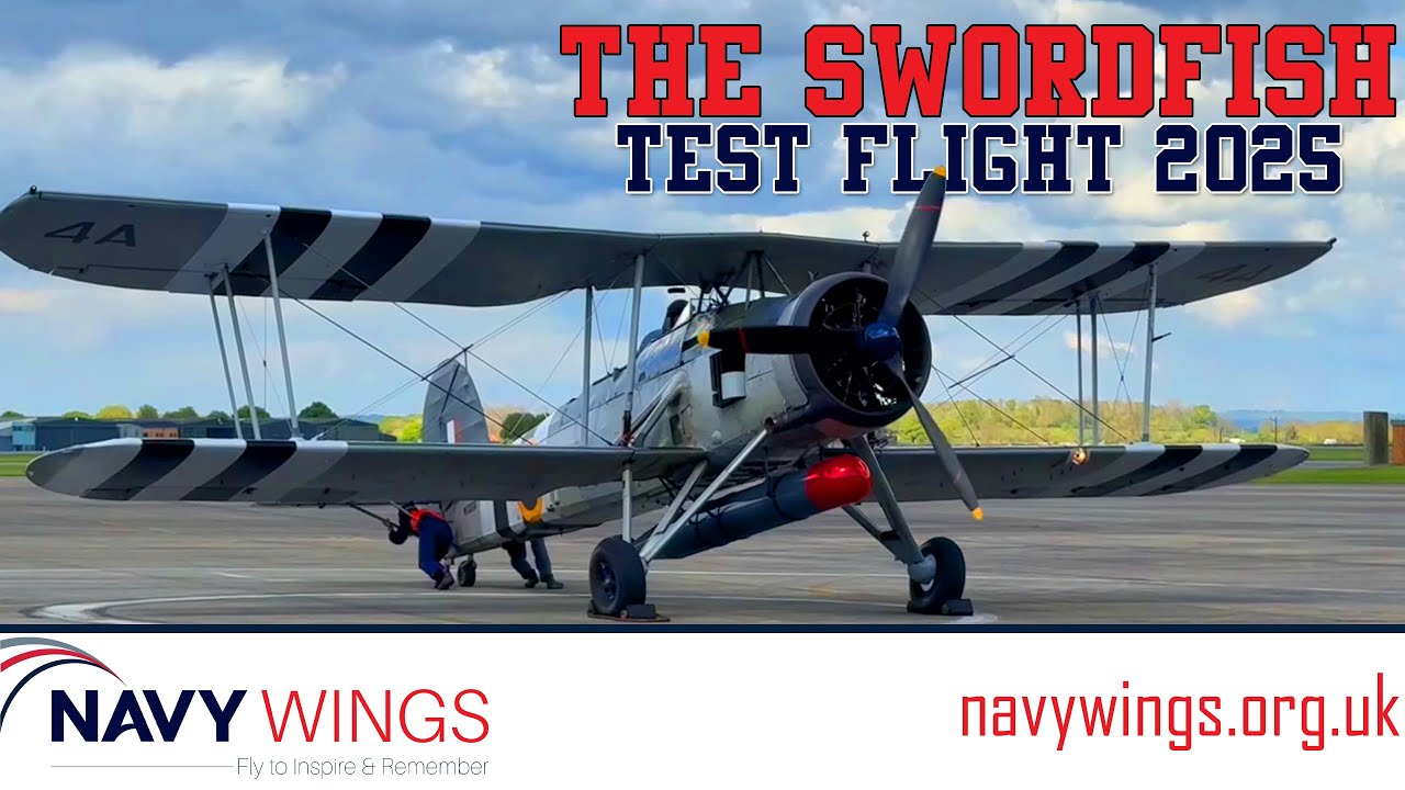 Navy Wings Swordfish W5856 - Check Test Flight Apr 2025