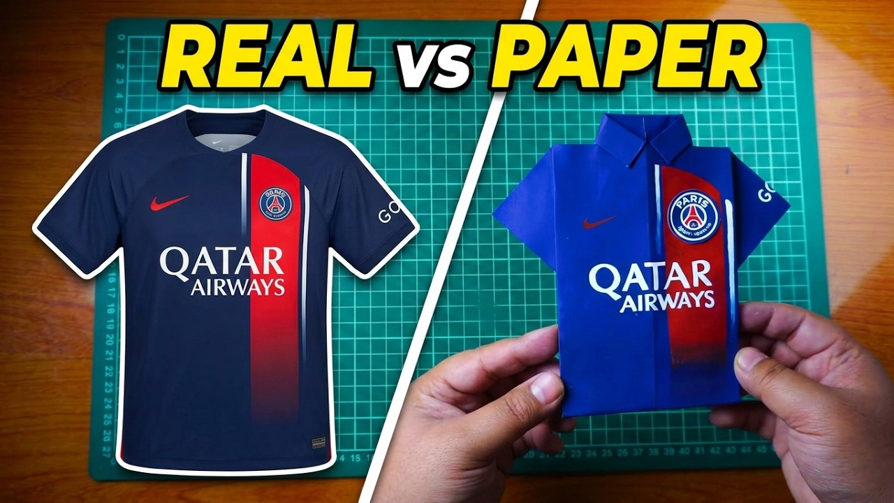 DIY - PSG 23/24 origami paper jersey | How to make a paper jersey  | paper craft | paper jersey