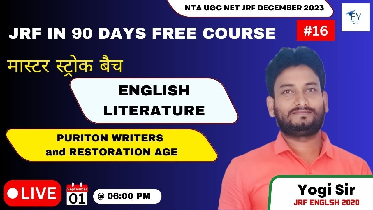 NET JRF English Literature - UGC NET JRF December 2023 Live Class || 01 September 2023