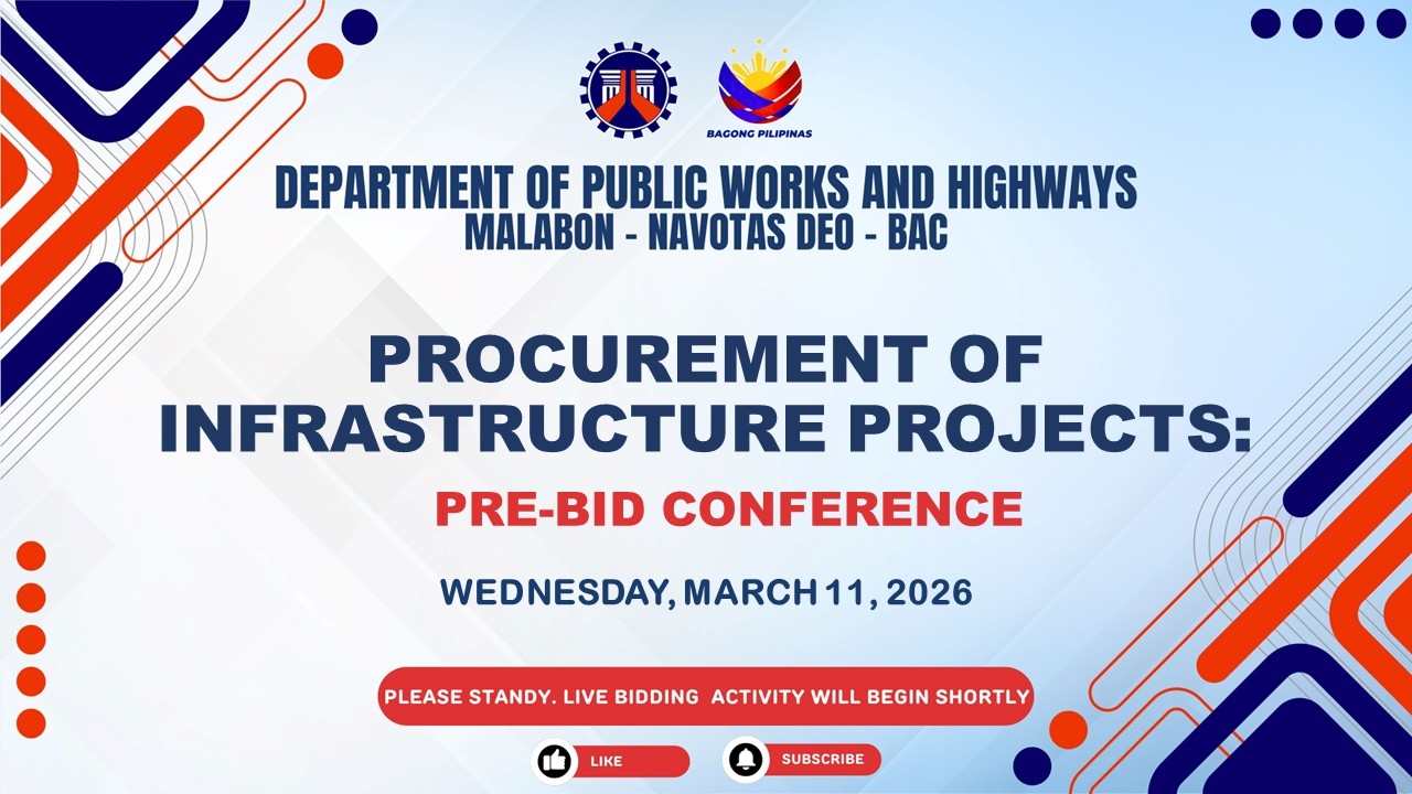 Procurement Livestream for DPWH Malabon-Navotas DEO on March 11, 2026