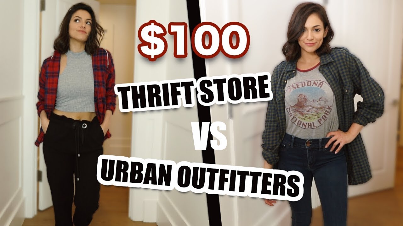 $100 Thrifted VS $100 at Urban Outfitters! Clothing Haul