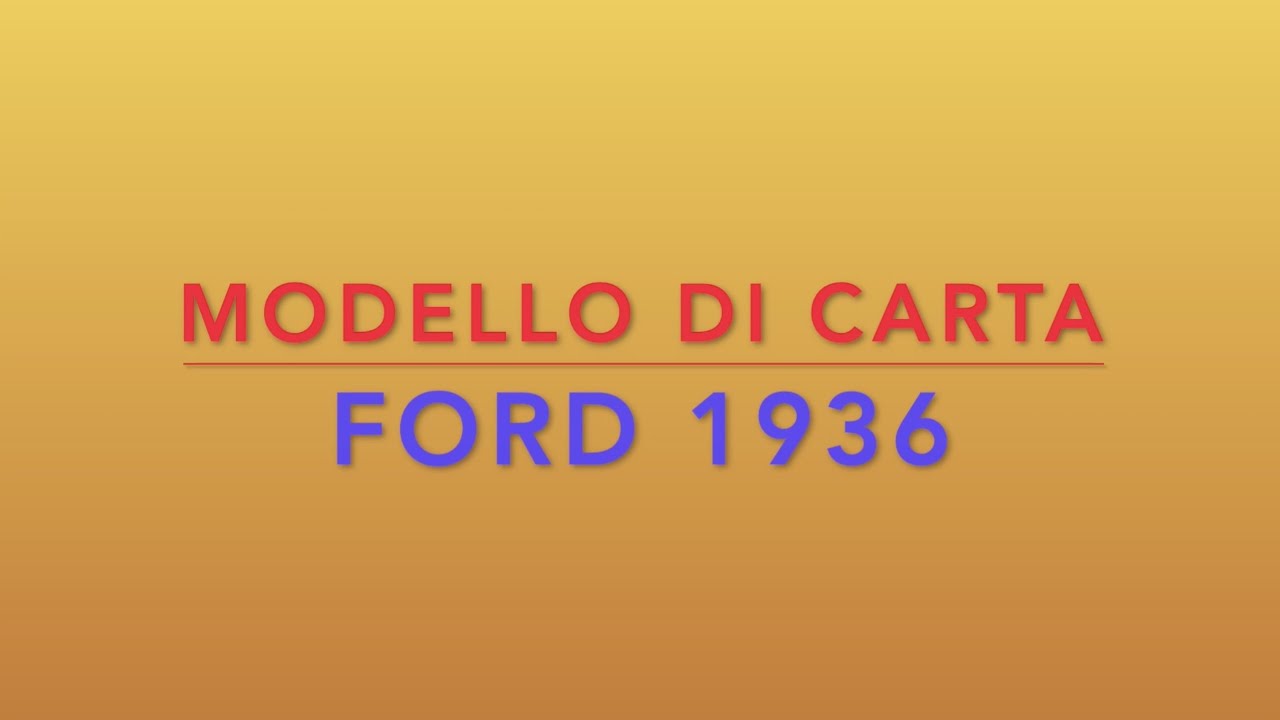 Auto Ford del 1938. Modello di carta