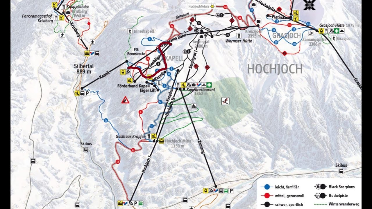Silvretta Montafon piste 1B blue 9 blue Kapell (ski video)