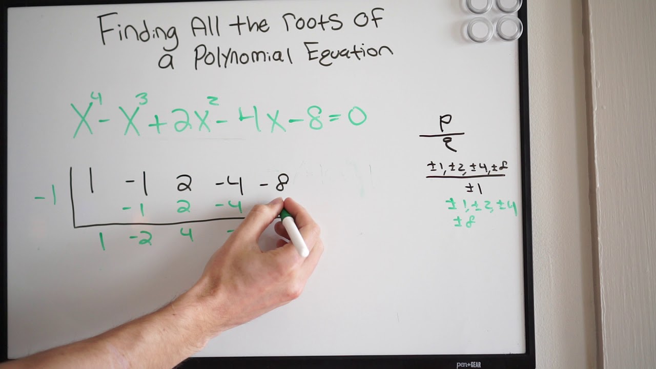 Finding real and imaginary roots of a polynomial - rational root theorem