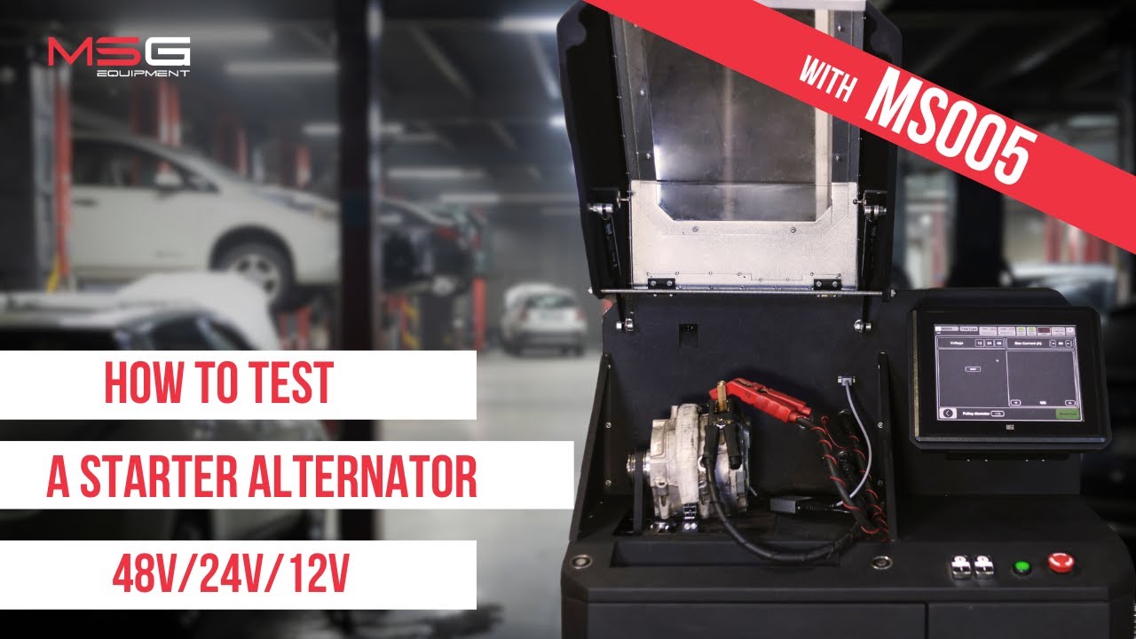 We test the starter alternator 48V from Audi and 12V from Mercedes on test bench MS005