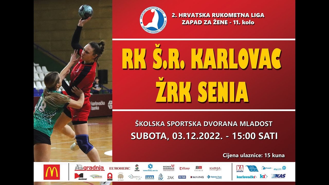 11. kolo  2. HRL Zapad-žene,  RK ŠR Karlovac vs ŽRK Senia