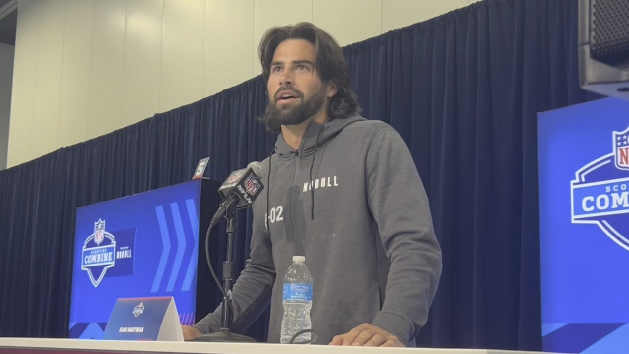 Sam Hartman Addresses the Media at the NFL Draft Combine
