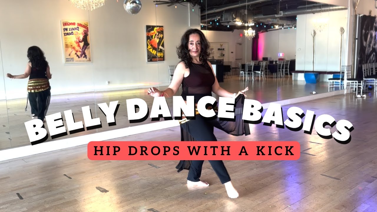 Belly Dance Basics Tutorial: How to do Hip Drops with a Kick 