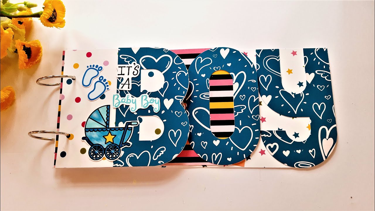 Beautiful Handmade Card for BABY BOY | Easy Ring Album for BABY | Tutorial