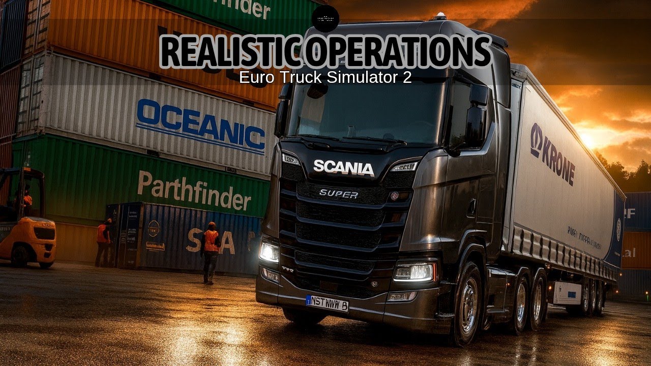 Realistic Operations-V2.0.35.7 [Snowy Moon] of Ets 2-Scania NG 770S-V8. [New Scandinavia Roads/1.57]