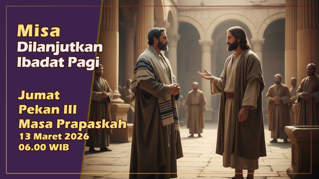 MISA DILANJUTKAN IBADAT PAGI, JUMAT PEKAN III MASA PRAPASKAH, 13 MARET 2026, 06.00 WIB