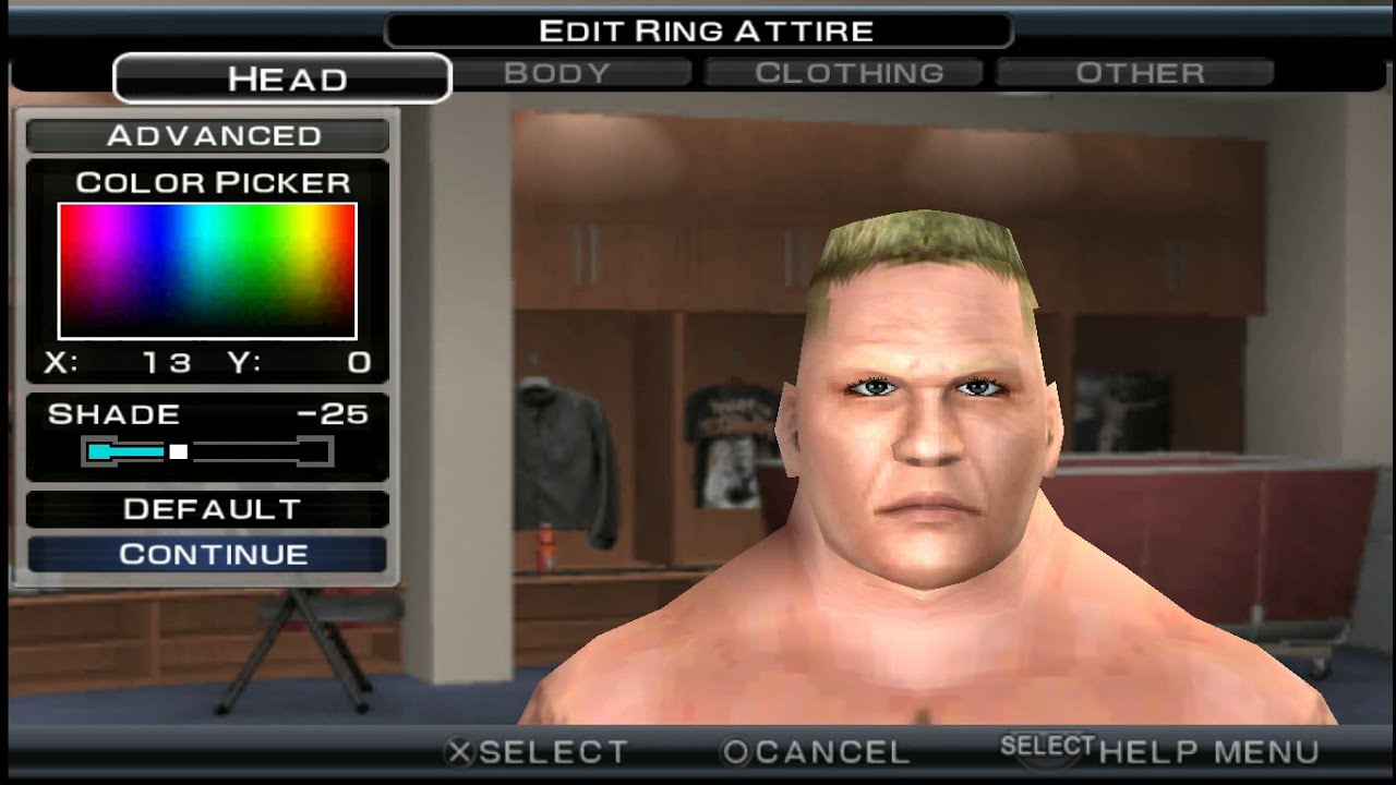 WWE SVR 2011 create Brock Lesnar (PSP)