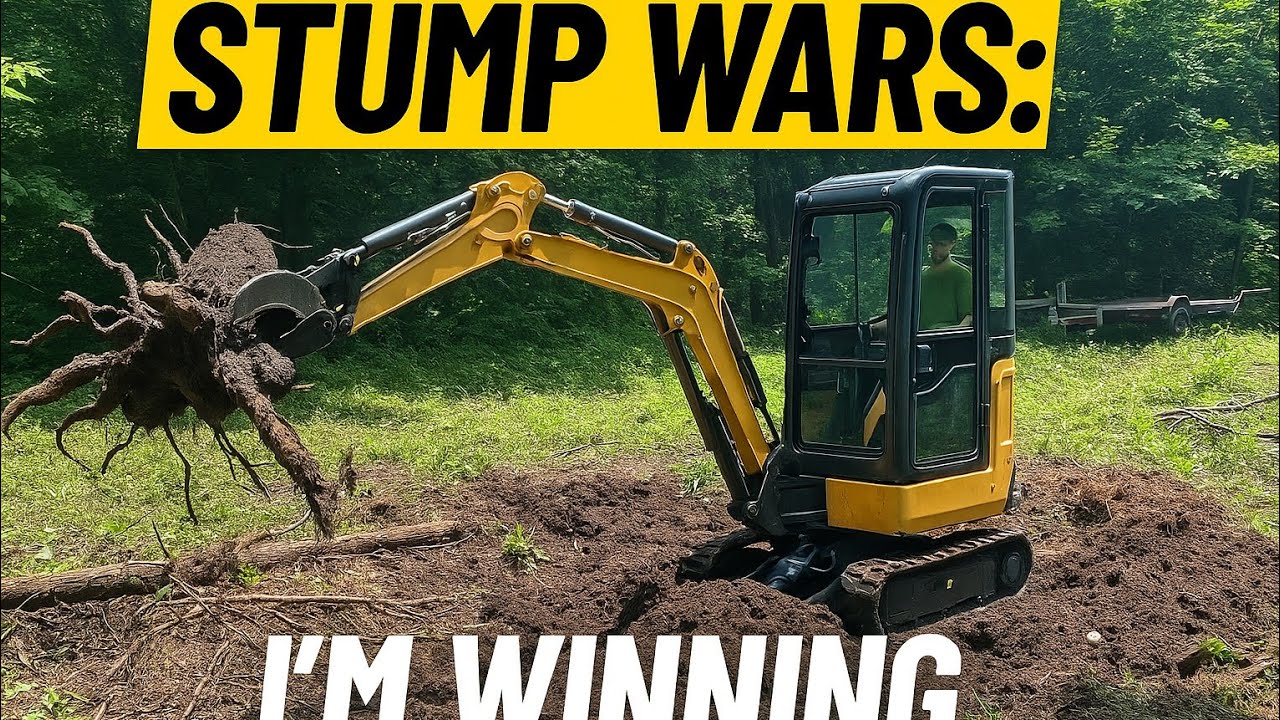    Chinese mini excavator  stumps, brush – Just Another Day at the property