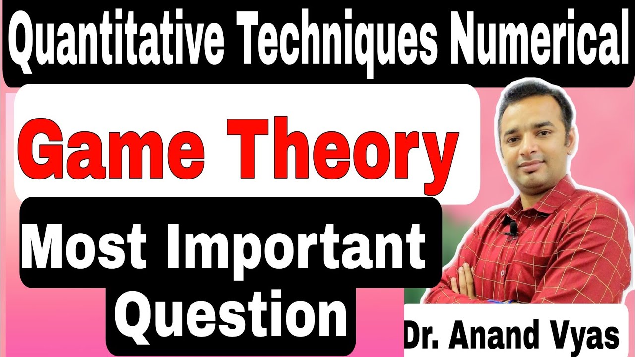 Game theory operations research dominance method | QTM Numerical | Important Numerical Question