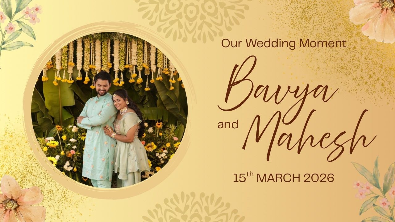 Bavya & Mahesh Wedding Live Streaming Starts From 15th March 9.30AM Onwards